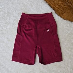 Gymshark Maroon Bike Shorts, Womens  Extra Small